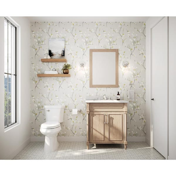 Open Box GLACIER BAY Huckleberry 24 in. W x 32 in. H Rectangular Framed Wall Mount Bathroom Vanity Mirror in Weathered Tan