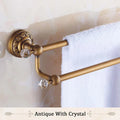 DecorBites™ Antique Brass Double Towel Bar Bathroom Shelf Holder Towel Rack