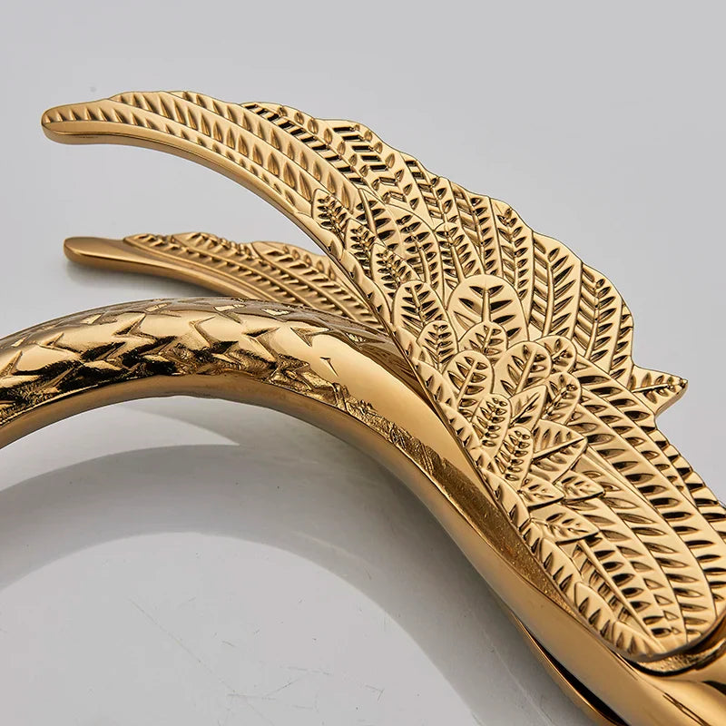 DecorBites™ Golden Swan Dual Handle Bathroom Faucet, Luxury Gold Finish Basin Tap