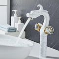 DecorBites™ Gold Crystal Double Handle Basin Faucet for Bathroom Sink Mixer Tap
