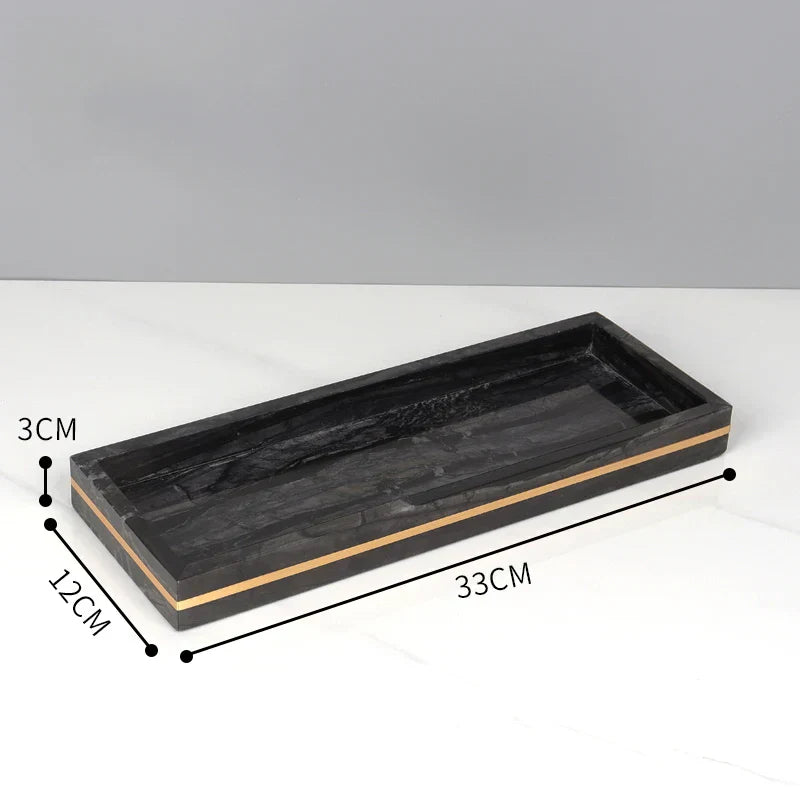 DecorBites™ Black Marble Bathroom Accessories Set
