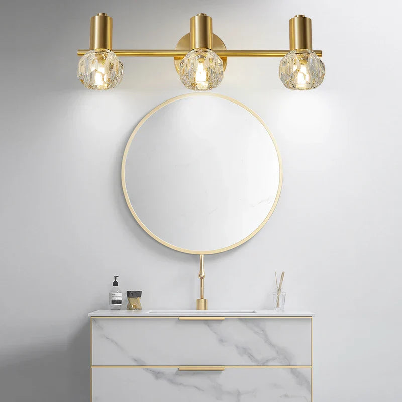 Adjustable Copper Vanity Lamp - Modern LED Mirror Light for Bedroom and Bathroom