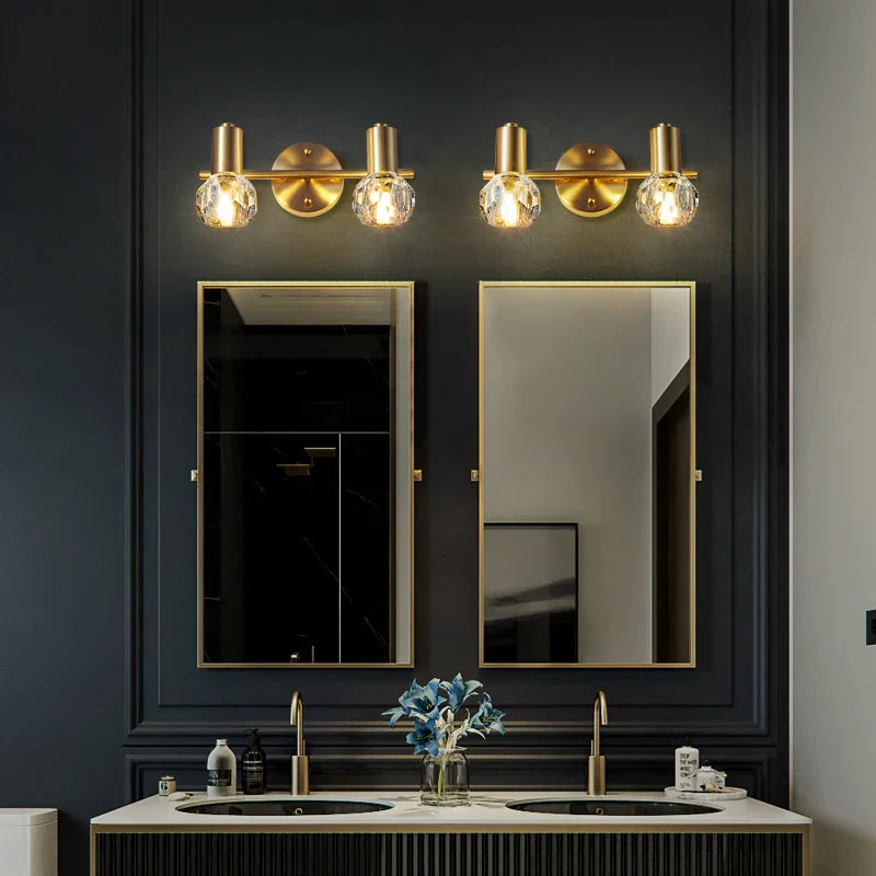 Adjustable Copper Vanity Lamp - Modern LED Mirror Light for Bedroom and Bathroom
