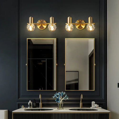 Adjustable Copper Vanity Lamp - Modern LED Mirror Light for Bedroom and Bathroom