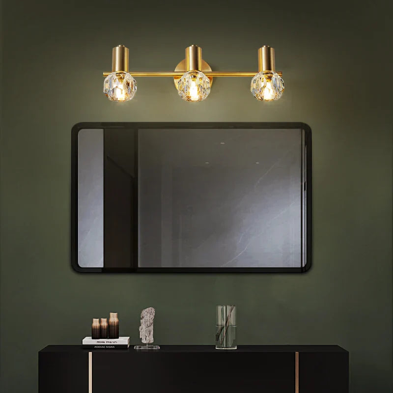 Adjustable Copper Vanity Lamp - Modern LED Mirror Light for Bedroom and Bathroom