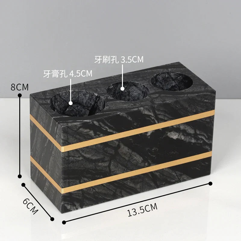 DecorBites™ Black Marble Bathroom Accessories Set