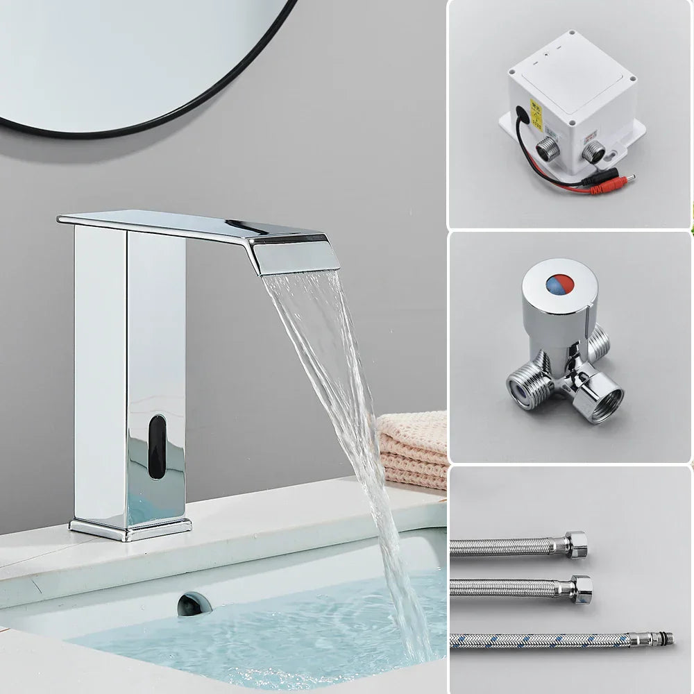 DecorBites™ Automatic Sensor Waterfall Basin Faucet - Touchless Bathroom Sink Tap