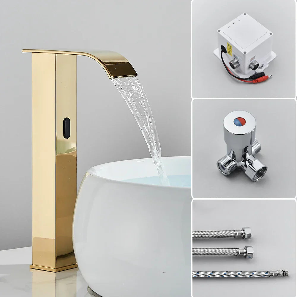 DecorBites™ Automatic Sensor Waterfall Basin Faucet - Touchless Bathroom Sink Tap
