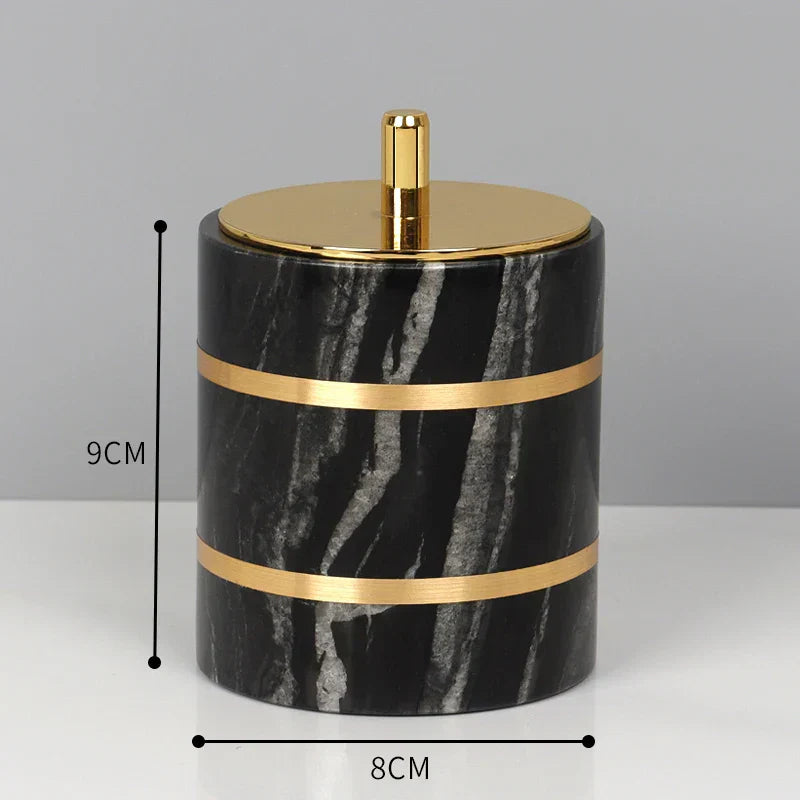 DecorBites™ Black Marble Bathroom Accessories Set