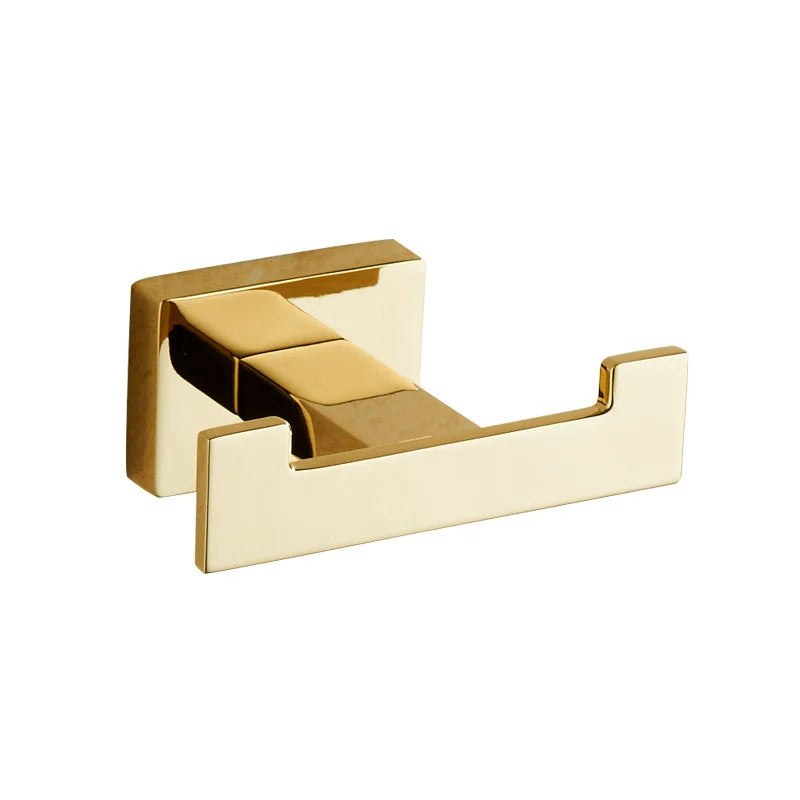 DecorBites™ Gold Towel Ranger: Brass Wall Mounted Bathroom Accessory Rack
