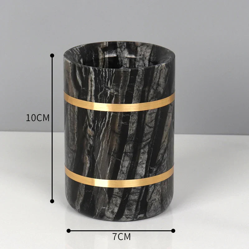 DecorBites™ Black Marble Bathroom Accessories Set