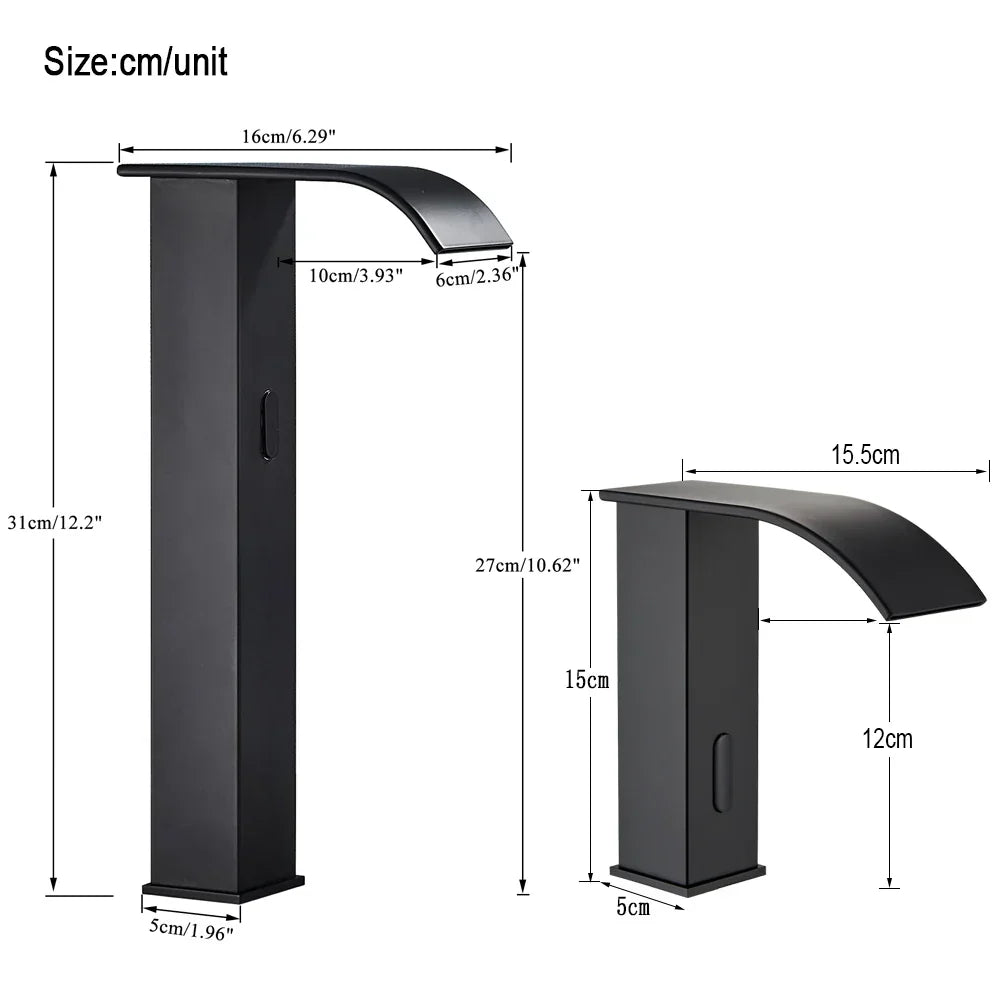 DecorBites™ Automatic Sensor Waterfall Basin Faucet - Touchless Bathroom Sink Tap