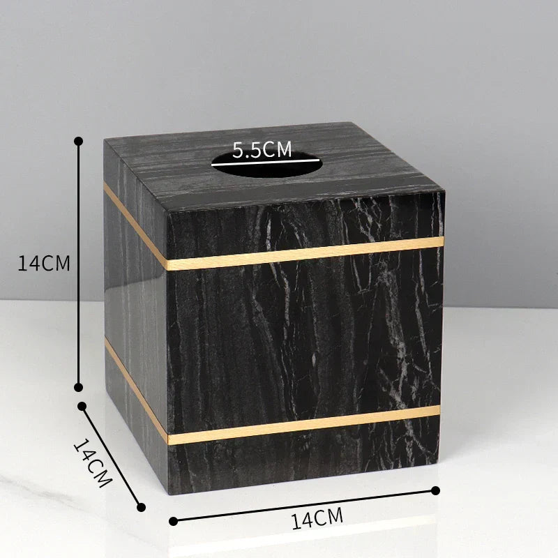 DecorBites™ Black Marble Bathroom Accessories Set
