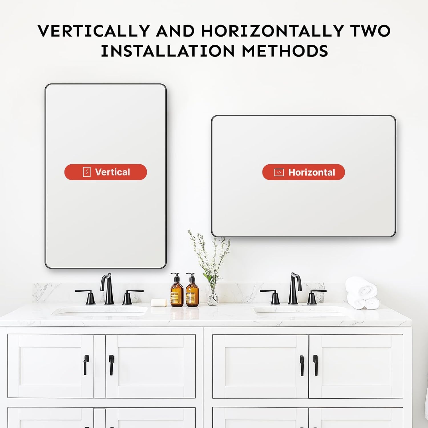 Bathroom Vanity Mirror 30x22 Aluminum Frame Durable