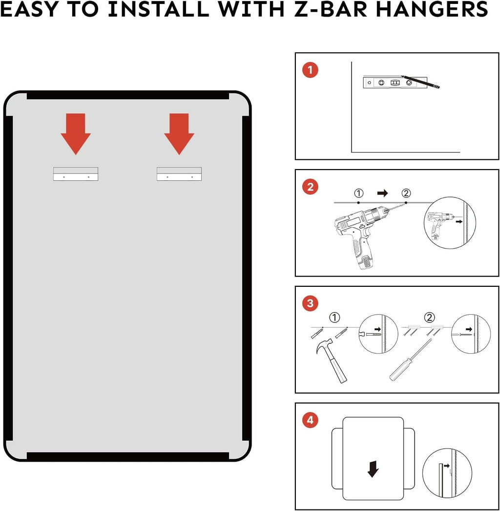 Bathroom Vanity Mirror 30x22 Aluminum Frame Durable