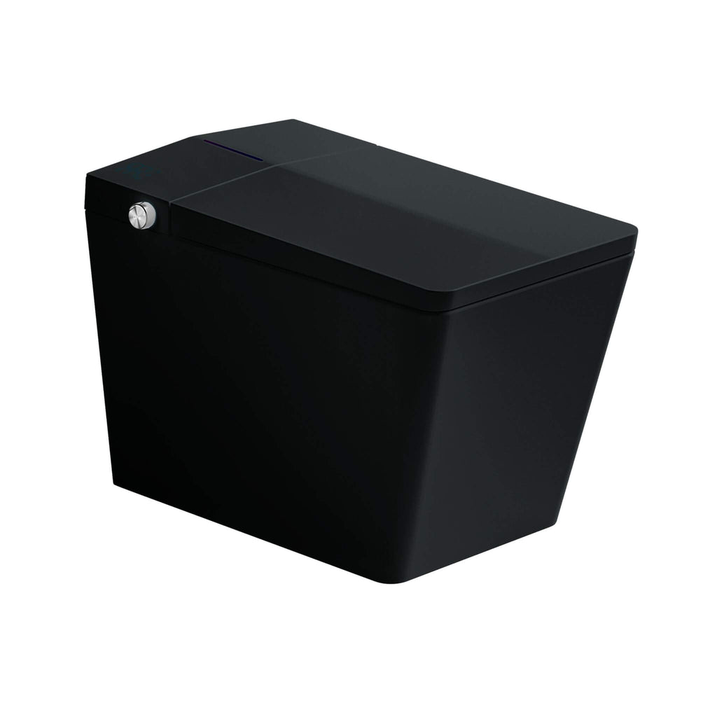 Nuvia Luxury Black Square Smart Toilet With Bidet, Remote, And Heated Seat (SAK45183)