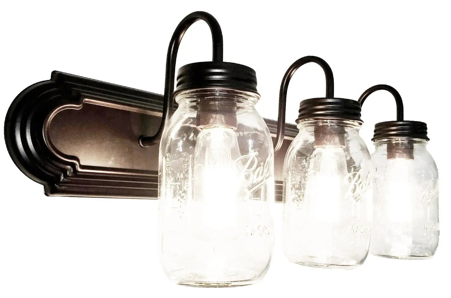 Mason Jar Vanity Light For Farmhouse Bathrooms Three Jar Shades Warm Ambience And Modern Glow