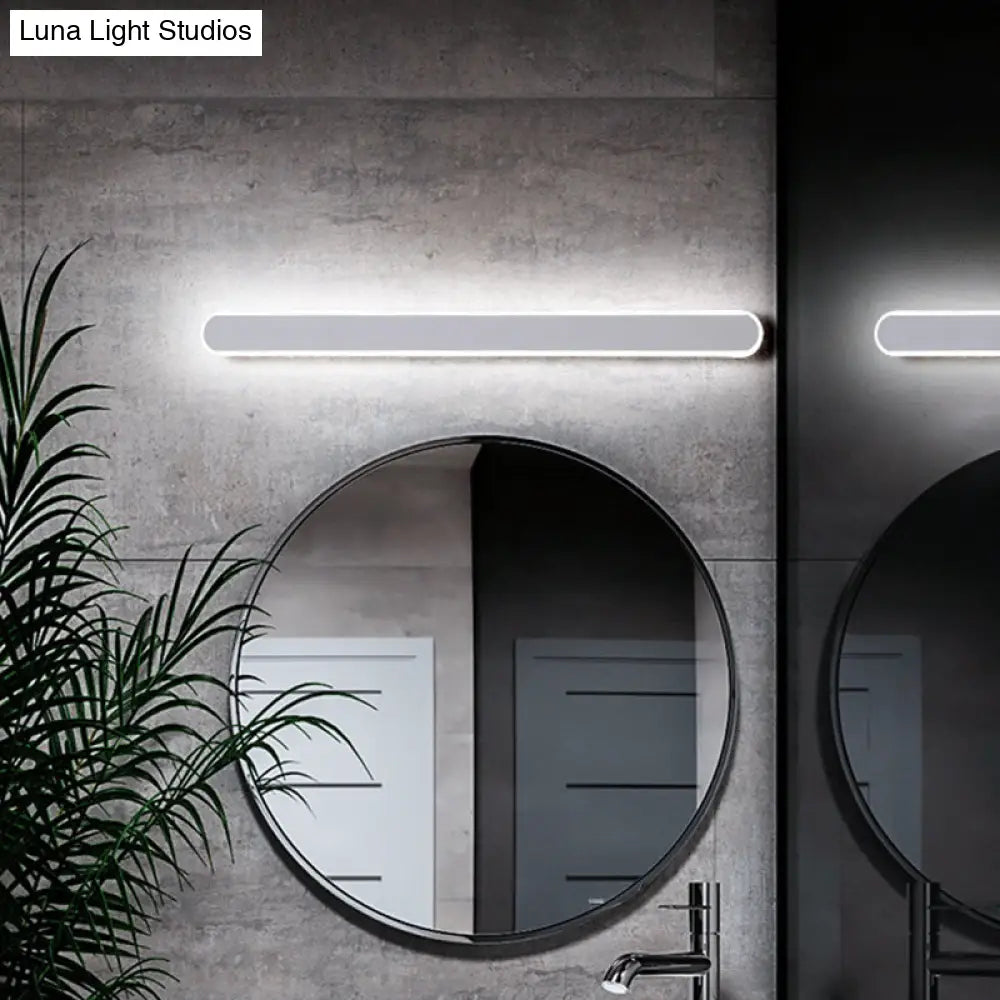 DecorBites™ Minimalist LED Vanity Mirror Light - Oblong Flush Wall Sconce in Warm/White Light, 16/23.5/31.5 Inch Length