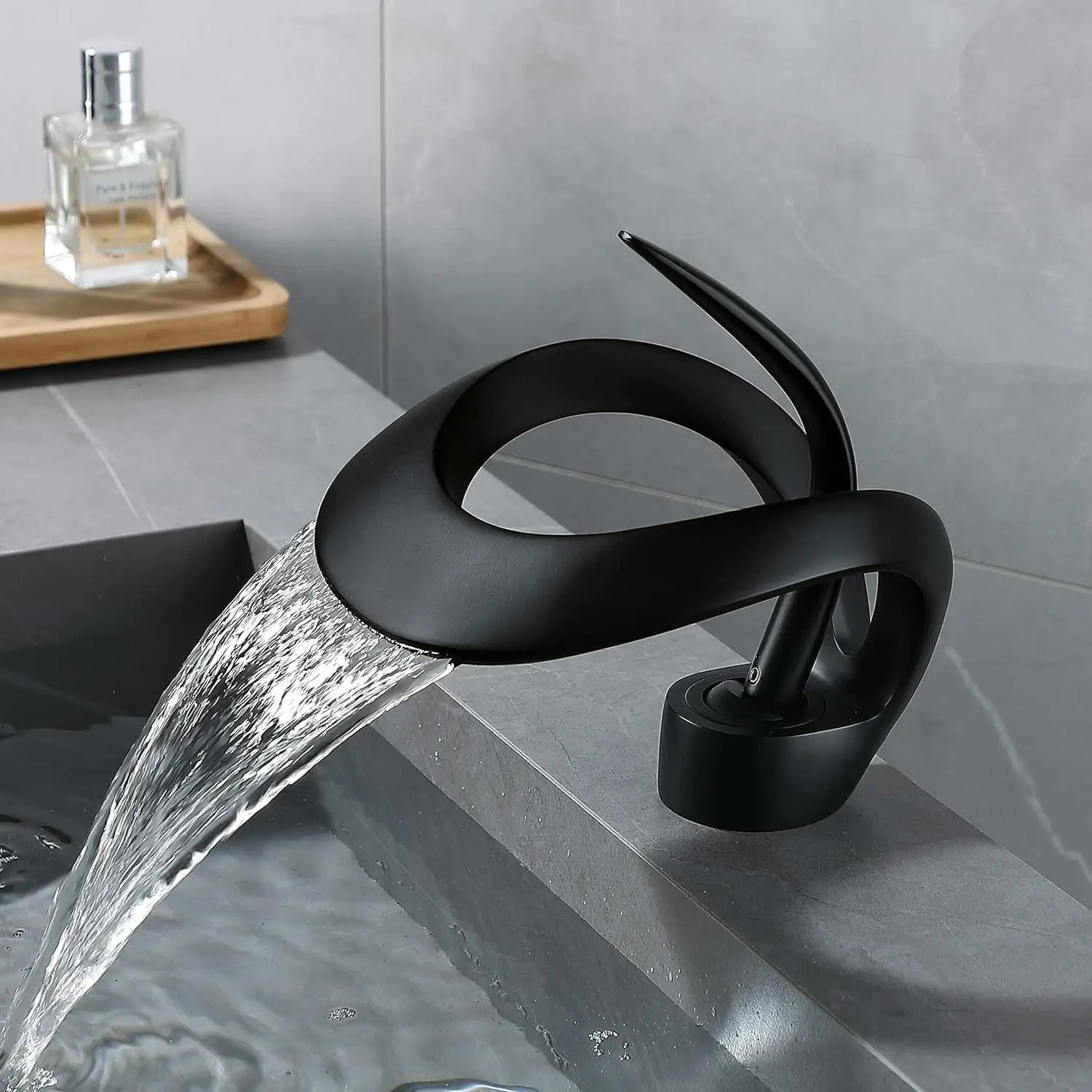 DecorBites™ Single Handle Waterfall Bathroom Sink Faucet