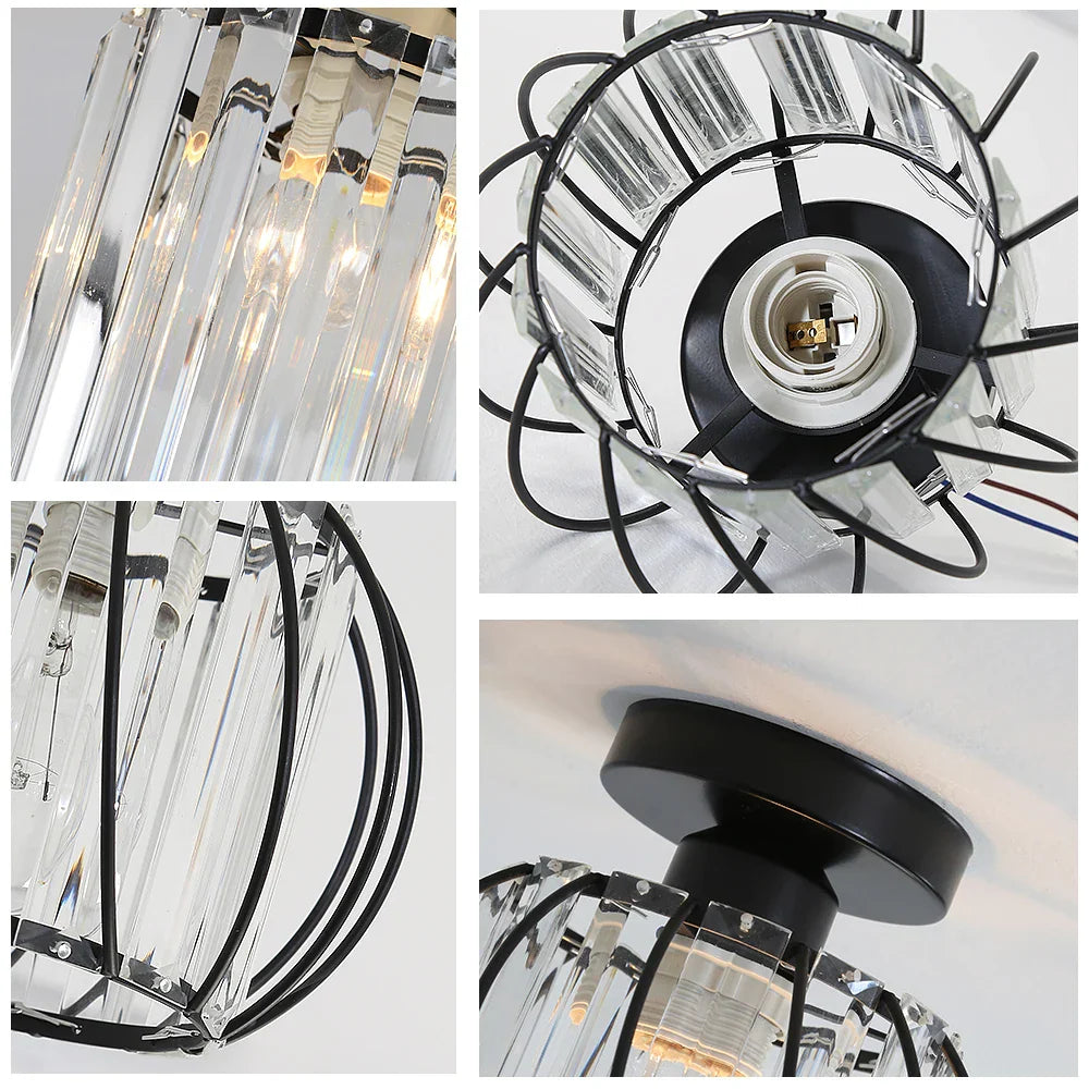 DecorBites™ Small Metal Cage Farmhouse Ceiling Light