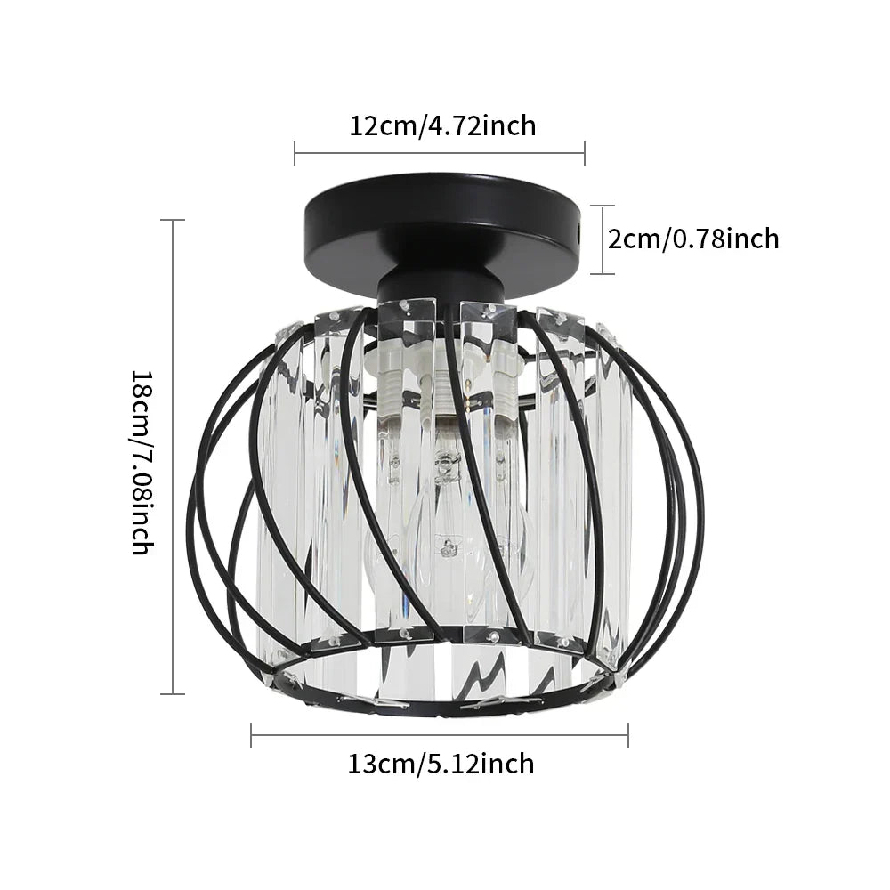 DecorBites™ Small Metal Cage Farmhouse Ceiling Light